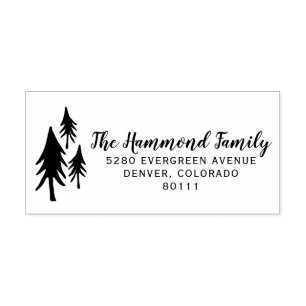 Rustic Trees Retouradres Rubberstempel