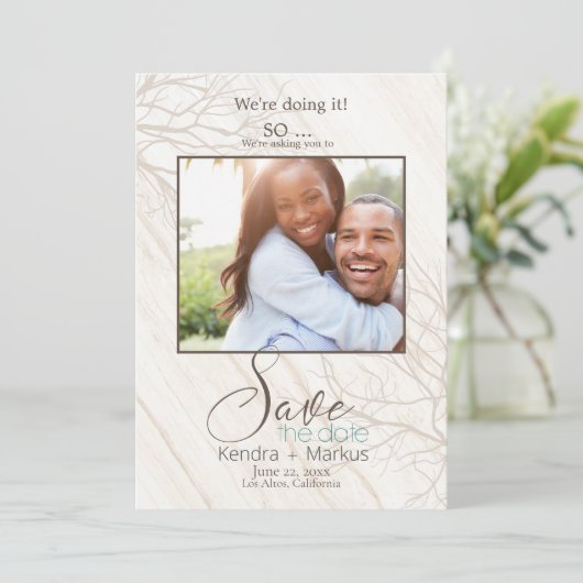 Rustic Trees we doen het op de datum Kaart (Staand voorkant)