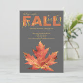 Rustic Trendy Herfst Dinner Party Invitation Kaart (Staand voorkant)