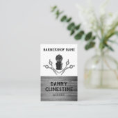 Rustic Trendy Modern Barber Scissors Barbershop Visitekaartje (Staand voorkant)