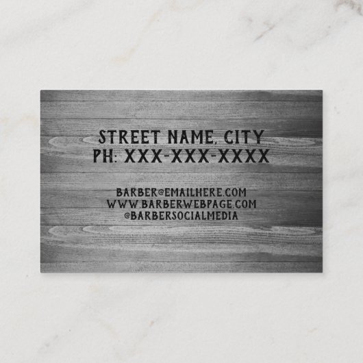 Rustic Trendy Modern Barber Scissors Barbershop Visitekaartje (Achterkant)