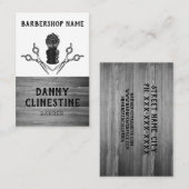Rustic Trendy Modern Barber Scissors Barbershop Visitekaartje (Voorkant / Achterkant)
