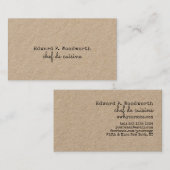 Rustic Trendy Restaurant Gourmet Chef Visitekaartje (Voorkant / Achterkant)