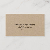 Rustic Trendy Restaurant Gourmet Chef Visitekaartje (Voorkant)