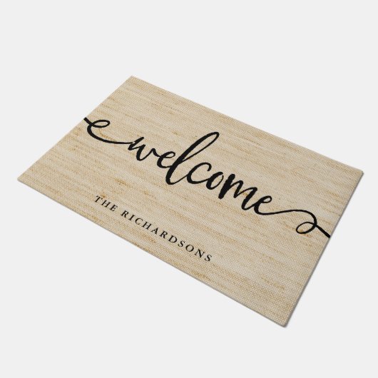 Rustic Trendy Typografie | Welkom Deurmat (Schuin)