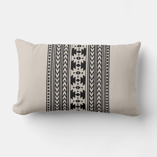 Rustic Tribal Aztec Pattern Farmhouse Beige Kussen (Voorkant)