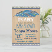 Rustic Tribal Baby shower Invitation (jongen) Kaart (Staand voorkant)