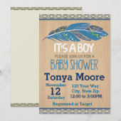Rustic Tribal Baby shower Invitation (jongen) Kaart (Voorkant / Achterkant)