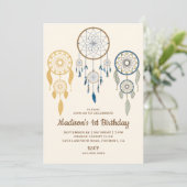 Rustic Tribal Boho Dream Catchers Verjaardagsfeest Kaart (Staand voorkant)