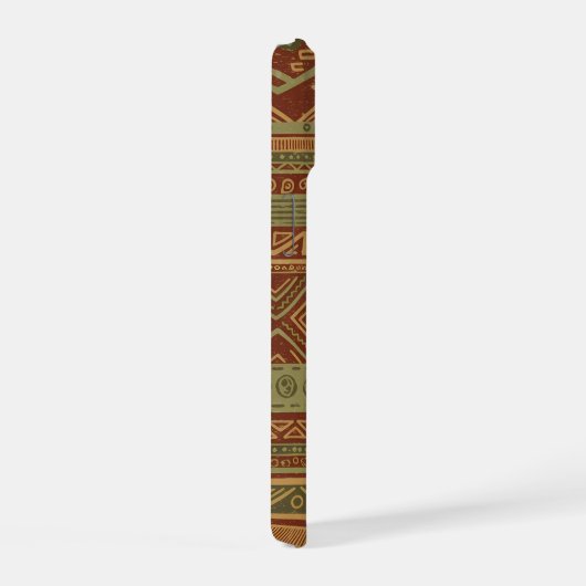 Rustic Tribal Geometric Pattern Earthy Boho Chic iPhone 15 Case (Rechterkant)