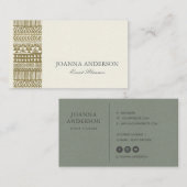 RUSTIC TRIBAL GOLD BOHEMIAN PATROON PERSONALISEERD VISITEKAARTJE (Voorkant / Achterkant)