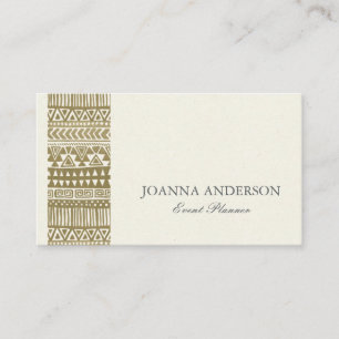 RUSTIC TRIBAL GOLD BOHEMIAN PATROON PERSONALISEERD VISITEKAARTJE