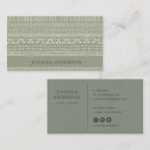 RUSTIC TRIBAL GRAY BOHEMIAN PATROON PERSONALISEERD VISITEKAARTJE (Voorkant / Achterkant)