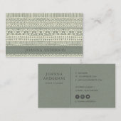 RUSTIC TRIBAL GRAY BOHEMIAN PATROON PERSONALISEERD VISITEKAARTJE (Voorkant / Achterkant)