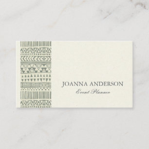 RUSTIC TRIBAL GRAY BOHEMIAN PATROON PERSONALISEERD VISITEKAARTJE
