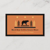 Rustic Tribal Southwestern Black Bear Restaurant  Visitekaartje (Voorkant)