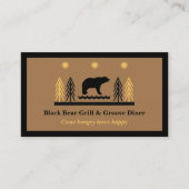 Rustic Tribal Southwestern Black Bear Restaurant  Visitekaartje (Voorkant)