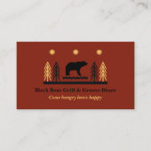 Rustic Tribal Southwestern Black Bear Restaurant Visitekaartje (Voorkant)