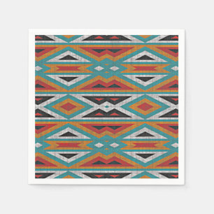 Rustic Tribe Mosaic Native American Indian Pattern Servetten
