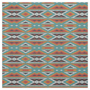 Rustic Tribe Mosaic Native American Indian Pattern Stof