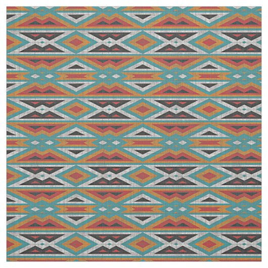 Rustic Tribe Mosaic Native American Indian Pattern Stof (Swatch)