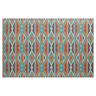 Rustic Tribe Mosaic Native American Indian Pattern Stof