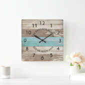 Rustic Tricolor Driftwood - Aangepast Vierkante Klok (Huis)