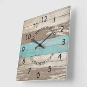 Rustic Tricolor Driftwood - Aangepast Vierkante Klok (Hoek)