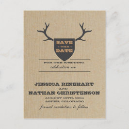 Rustic Trophy Grijs Save the Date Aankondigingskaart