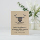 Rustic Trophy Grijs Save the Date Aankondigingskaart (Staand voorkant)