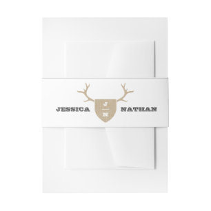 Rustic Trophy Grijze Buik Band Uitnodigingen Wikkel