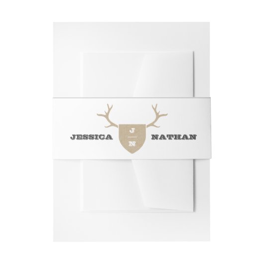 Rustic Trophy Grijze Buik Band Uitnodigingen Wikkel (Voorkant Voorbeeld)