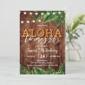 Rustic Tropical Aloha 30th Birthday Invitation Kaart (Staand voorkant)