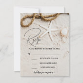 Rustic Tropical Beach Coastal Photo Wedding RSVP Kaartje (Voorkant)