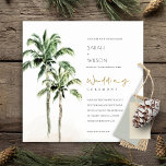Rustic Tropical Beach Palm Trees Wedding Invić Bedankkaart<br><div class="desc">Neem contact met mij op via yellowfebstudio@gmail.com voor meer aanpassingen of andere overeenkomende objecten.</div>
