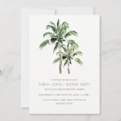 Rustic Tropical Beach Palm Trees Wedding Invić Bedankkaart (Voorkant)