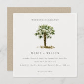 Rustic Tropical Beach Palm Trees Wedding Invić Bedankkaart (Voorkant / Achterkant)