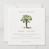 Rustic Tropical Beach Palm Trees Wedding Invić Bedankkaart (Voorkant)