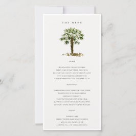 Rustic Tropical Beach Palm Trees Wedding Menu Kaar
