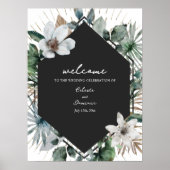 Rustic Tropical Floral Geometric Wedding Welcome P Poster (Voorkant)