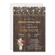 Rustic Tropical Flowers Wood Housewarming BBQ