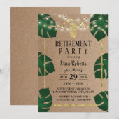 Rustic Tropical Gold Pineapple Luau Retirement Kaart (Voorkant / Achterkant)