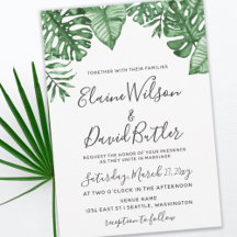 Rustic Tropical Greenery Botanical Wedding