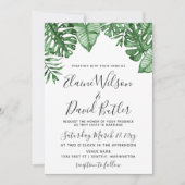 Rustic Tropical Greenery Botanical Wedding Kaart (Voorkant)
