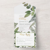 Rustic Tropical Greenery & Eucalyptus Dinner All In One Uitnodiging (Binnen)