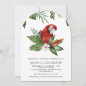 Rustic Tropical Jungle Cute Macaw Baby Shower Kaart (Voorkant)