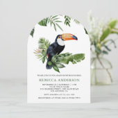Rustic Tropical Jungle Cute Toucan Baby Shower Kaart (Staand voorkant)