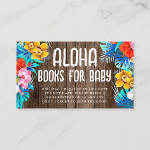 Rustic Tropical Leaves Aloha Boeken voor Baby Informatiekaartje