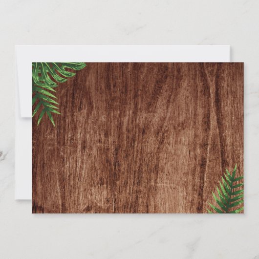 Rustic Tropical Luau Photo Birthday Invitation Kaart (Achterkant)