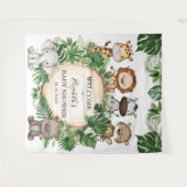 Rustic Tropical Oerwoud Safari Animals Baby Welkom Wandkleed (Voorkant (horizontaal))